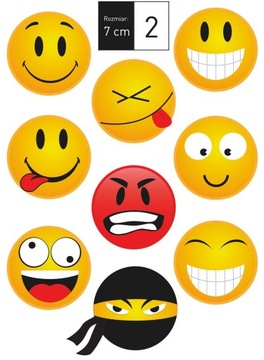 Наклейка EMOJI ЭМОТИКОНЫ! 18 мм, 7 см, 22 см!