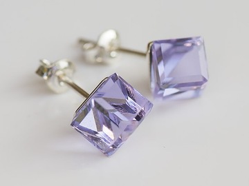 с подвеской в ​​виде куба Swarovski Cube 6мм СЕРЕБРЯНЫЙ