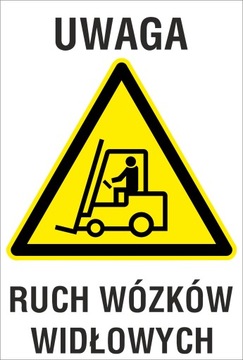 tabliczka Uwaga ruch wózków widłowych ZB10 20x30