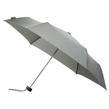 Плоский, классический, очень легкий зонт, серый.