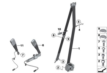 Натяжитель ремня пассажира BMW X3 F25; Х4 F26 7256646