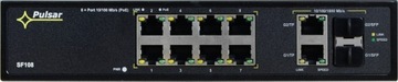 Коммутатор PoE Pulsar SF108 — 8 x PoE, 2 x SFP, 2 x GE