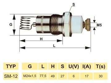 Свеча накаливания SM12 Webasto SIRROCCO HA01