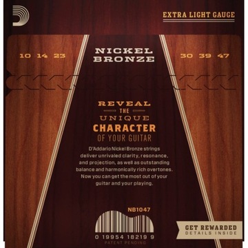 Акустическая гитара D'addario NB Nickel Bronze 10-47