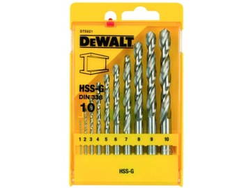 DeWALT Zestaw wierteł do metalu 1-10mm DT5921 10sz