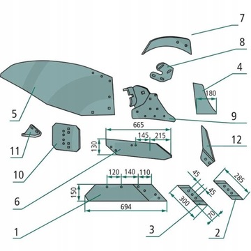 Долото правое C0125 Unia 1067270000 Ibis Vis Tur