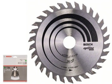 BOSCH Piła tarczowa do drewna Optiline 130x20 30z