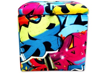 Pufa 40X40 otwierana skrzynia GRAFFITI COLOR