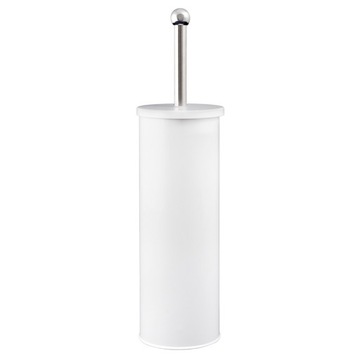 SZCZOTKA TOALETOWA Z POJEMNIKIEM BIAŁA STAL 35CM