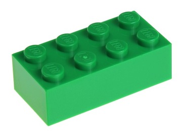 LEGO Klocek zwykły 2x4 3001 zielony - 4 szt.