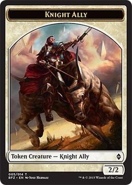 MTG 5x Knight Ally Token