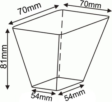 doniczka produkcyjna kwadratowa 7x7/7,6cm - 0,28L