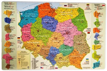 PODKŁADKA NA BIURKO MAPA ADMINISTRACYJNA POLSKI 58X38 CM