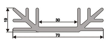 A4463-5 Радиатор алюминиевый 50 х 19 х 70 мм