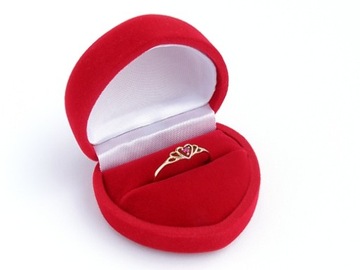 ZŁOTY pierścionek SERCE z RUBIN. zaręczynowy w24h