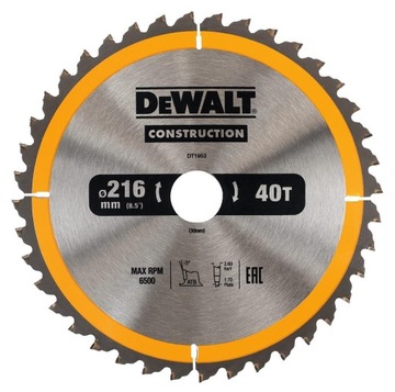 DeWALT tarcza piła do drewna 216mm 30mm 40z DT1953