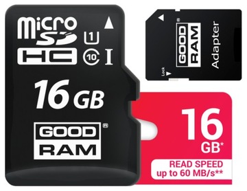 GOODRAM KARTA PAMIĘCI MICRO SD 16GB CLASS 10 UHS