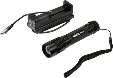 LATARKA ZOOM LED 6W + AKUMULATOR I ŁADOW. USB