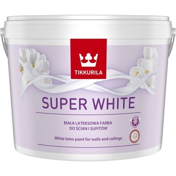 TIKKURILA SUPER WHITE 10L BIAŁA FARBA LATEKSOWA