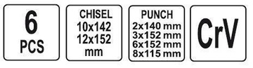 YATO YT-4712 Набор стамесок и пробойников, 6 шт.