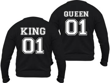 Bluza KING QUEEN bluzy dla zakochanych PAR kpl.XL