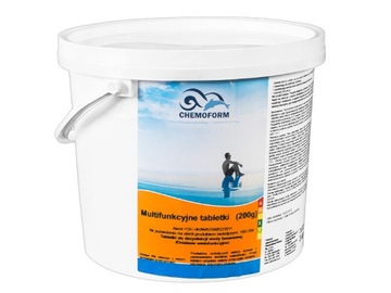 Chlor Duże WIELOFUNKCYJNE Tabletki Chlorowe Basen Jacuzzi Chemoform 200g3kg