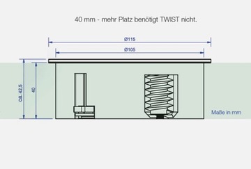 BACHMANN TWIST INOX двойная розетка на столешницу