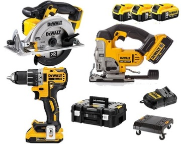 DEWALT COMBO WKRĘTARKA WYRZYNARKA PILARKA 18V 3X5A