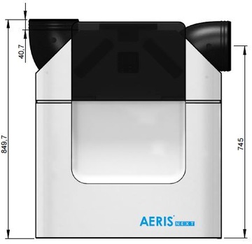 Рекуператор AERIS next 350 L VV TR, левая версия