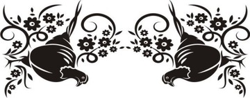 Naklejka na ścianę motyle kwiaty dekor Ornament 37