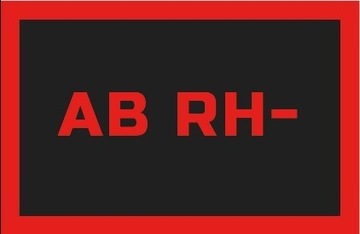 Odznaka na rzep, naszywka z grupa krwi AB RH-
