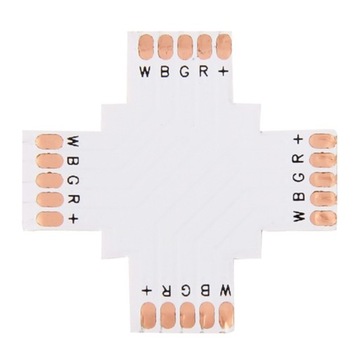 5x ZŁĄCZKA krzyżowa RGBW + X LED PCB 5-PIN 12mm