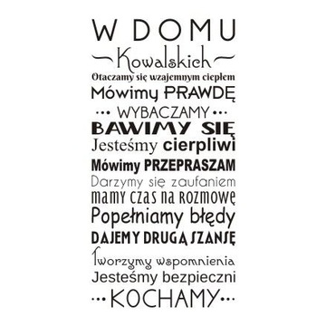 Napis na ścianę naklejka salon - W domu - 170