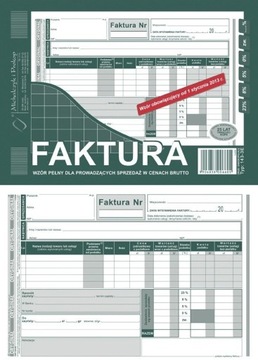 DRUK FAKTURA 143-3E wzór pełny w cenach brutto A5