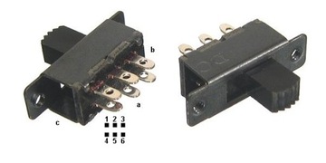 Przełącznik przesuwny 2-obwody ON-ON S531 - 2 sztuki