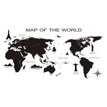Naklejka na ścianę Mapa śwata 7 - Map od the world