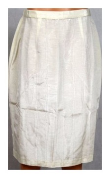SPÓDNICA ECRU ELEGANCKA MIDI PROSTA L