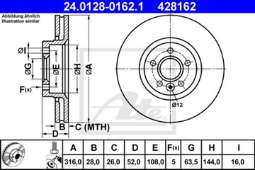 ATE Колодки Диски передние VOLVO S60 II S80 II 316мм