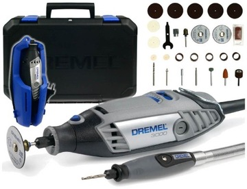 DREMEL 3000 + 25 akcesorów + wałek + WALIZKA