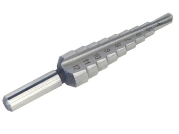 Wiertło stożkowe stopniowe 4 - 12 mm HSS skok 1mm
