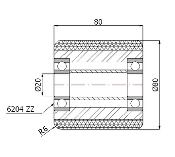 80x80 ROLKA 80x80mm do WÓZKA PALETOWEGO rolki PALECIAKA