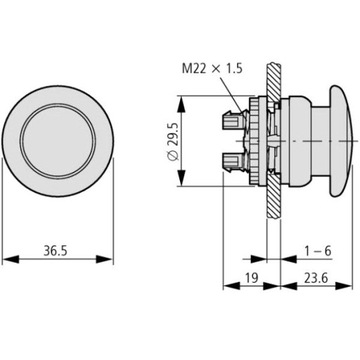 Кнопочный переключатель MOELLER M22-DP-Y ЖЕЛТЫЙ