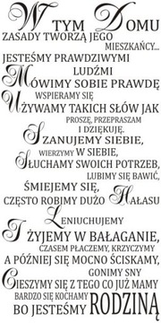 Napis na ścianę, naklejka - W tym domu - 159