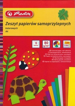 PAPIER KOLOROWY HERLITZ SAMOPRZYLEPNY A4 10 KARTEK