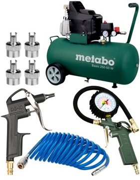 Kompresor 50L METABO BASIC 250 50W sprężarka+ZESTA