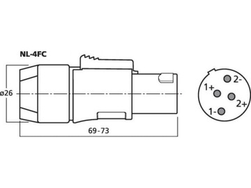 WTYK SPEAKON NEUTRIK NL4FC NA KABEL