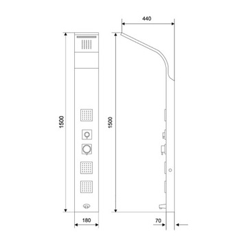 фото ориг. №4, Panel shower actima more with hydromassage silvery