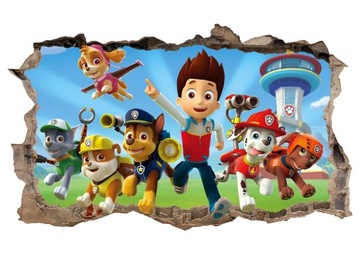 Naklejka plakat na ścianę PSI PAW PATROL ! 3D XL !