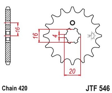 Комплект привода Kawasaki KX 85 BIG WHEELS Chain+