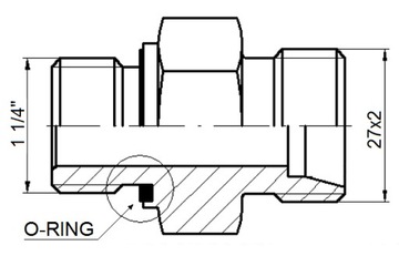 ПРЯМОЕ СОЕДИНЕНИЕ ED BB G1 1/4 - ГИДРОЛИДЕР M27x2